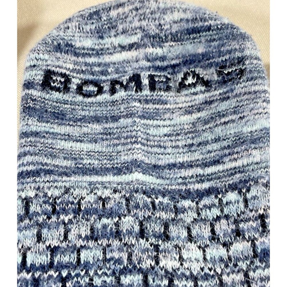 3 Pairs Bombas Grippers Blue Space Dye Calf Socks Size Large (9 - 11) Comfy Cozy